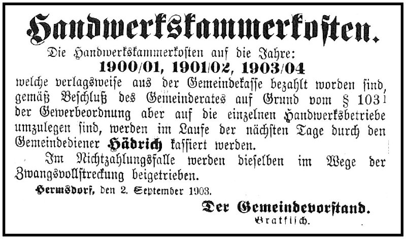 1903-09-08 Hdf Handwerkskammer Kostenumlage
